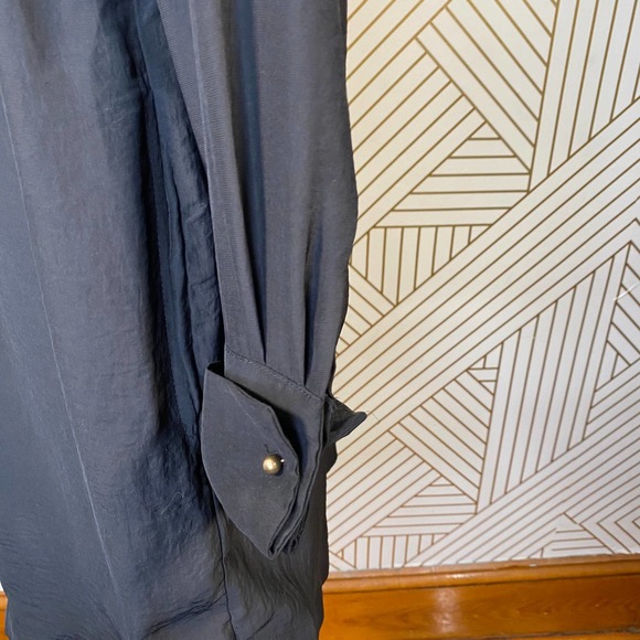 Bless'ed Are The Meek Pilot Shirt Dress in Black - Picture 7 of 12